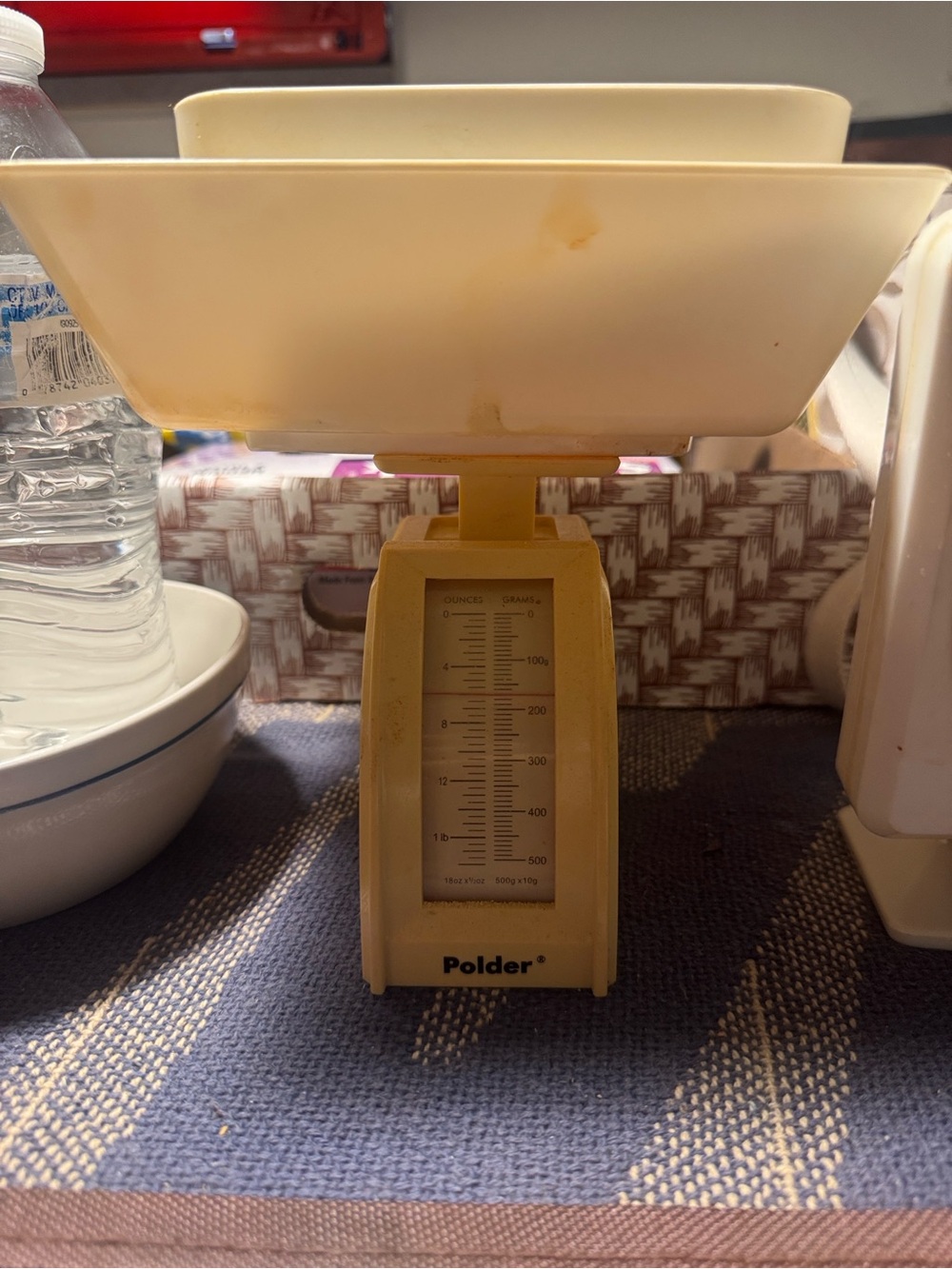 Polder Cream and Yellow Kitchen Scale